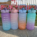 GRADIENT COLOUR FROSTED WATER CUP SET - LARGE CAPACITY WITH STRAW