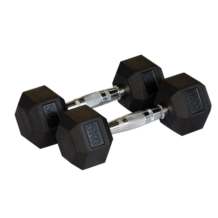 5kg 10kg 15kg 16kg Multi Weight Black Rubber Hex Dumbbells Kettlebell Fitness
