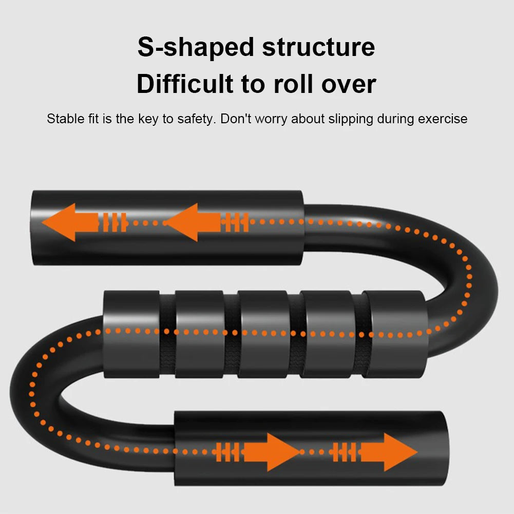 S-Shape Push-Up Handles - No-Slip Foam Grip for Home Fitness Chest Training
