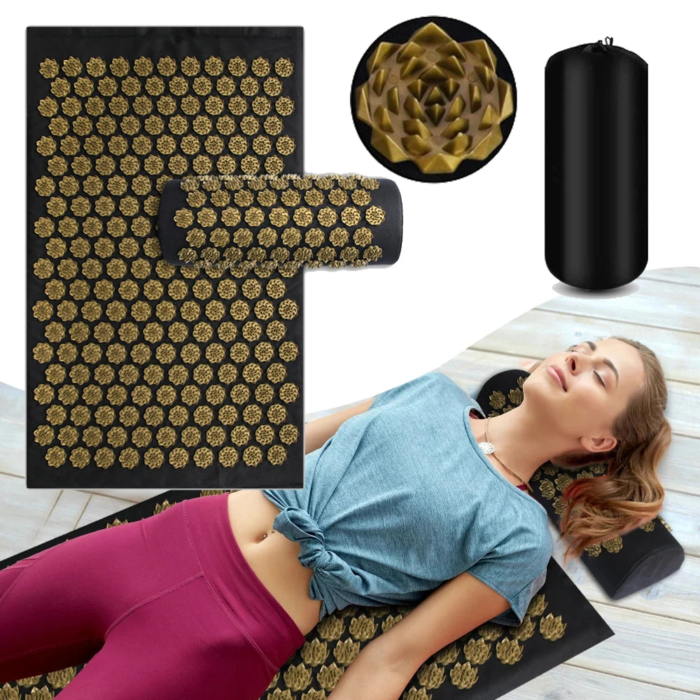 Acupressure Yoga Mat – Kuznetsov's Applicator Cushion with Spikes, Massage Pillow & Foot Massager