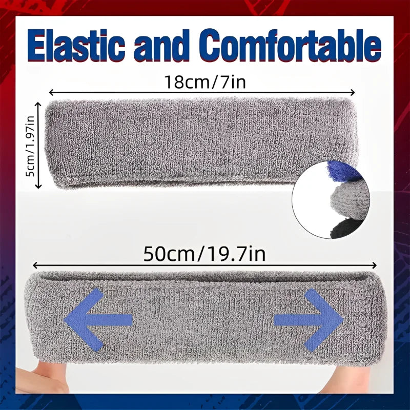 Thin and Light Sports Elastic Cotton Headband for Women and Men – Ideal for Running, Fitness and Yoga