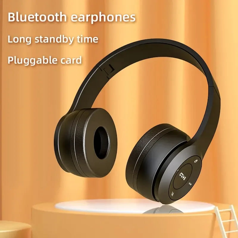 Stereo P47 Bluetooth 5.0 Headset – Foldable Wireless Sports Headphones with Noise Cancellation