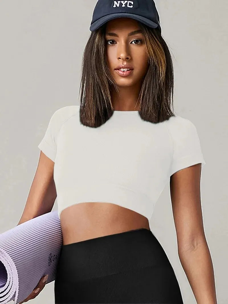 Women’s Seamless Yoga Top – Perfect for Fitness, Yoga, and Running