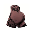 3-Piece Seamless Tie-Dye High-Waisted Workout Shorts for Women | Scrunch Butt Lifting Yoga & Gym Activewear