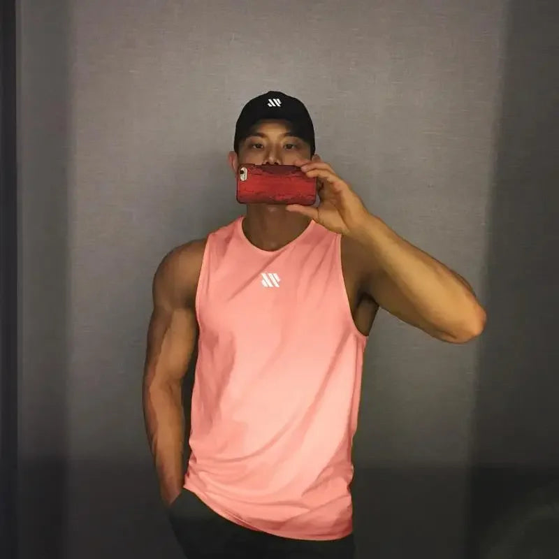 Men's Summer Mesh Sleeveless Vest Gym Running Equipment Training Muscle Sports T-shirt Clothes