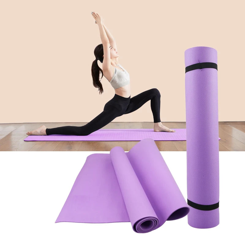 4mm Thick EVA Anti-Slip Yoga Mat – Portable Fitness Mat for Exercise, Pilates, and Gymnastics