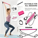 PORTABLE YOGA PILATES BAR STICK WITH RESISTANCE BAND FOR HOME GYM WORKOUTS