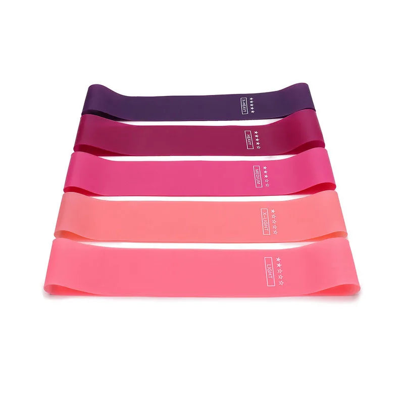 5-Piece Yoga Resistance Rubber Bands Set - Elastic Bands for Bodybuilding, Pilates, Fitness Workouts